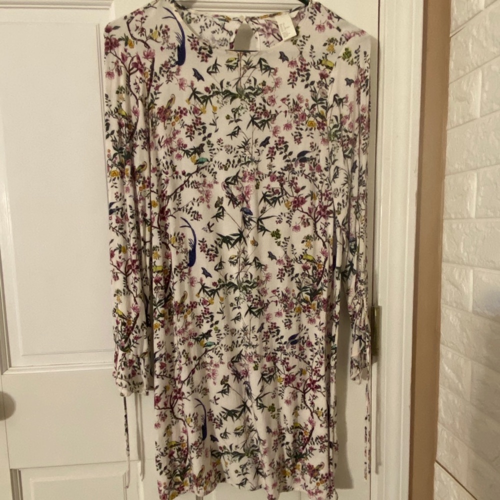 Floral long sleeve shift dress